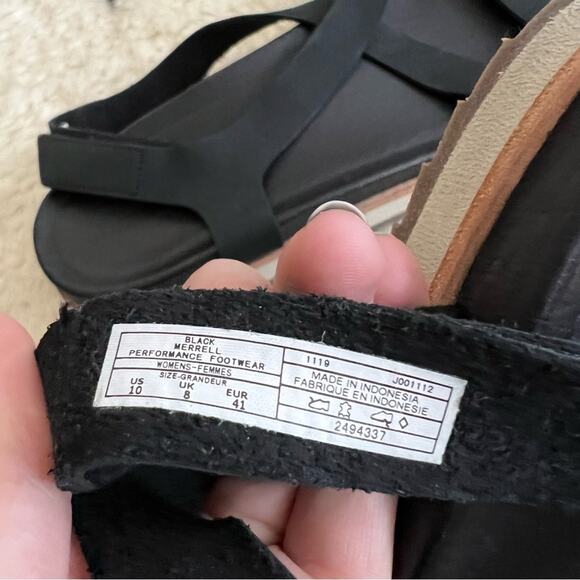 Merrell Juno Black Leather Backstrap Sandals - Picture 4 of 7